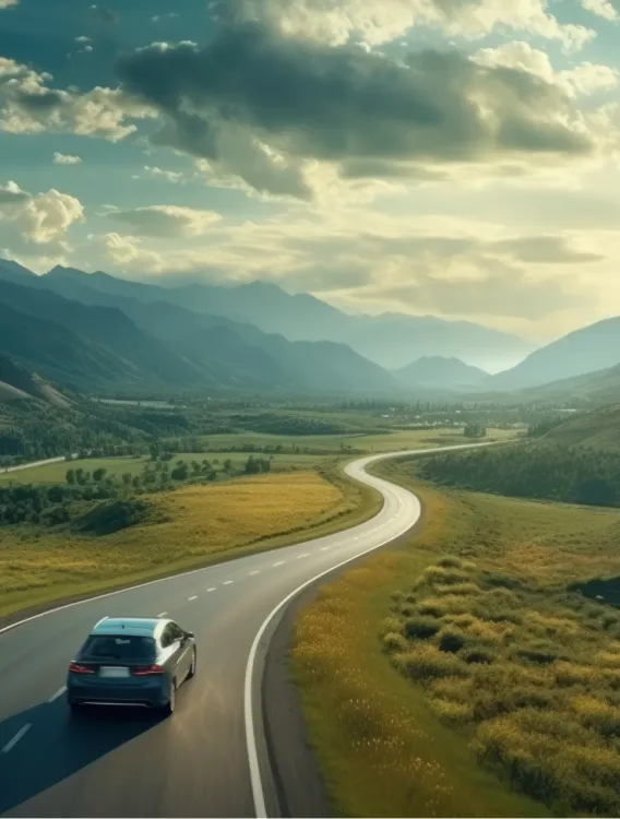 demo drive through stunning landscape